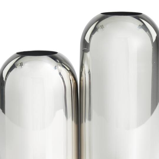 Silver Stainless Steel Vase with a Sleek Mirror Finish Set